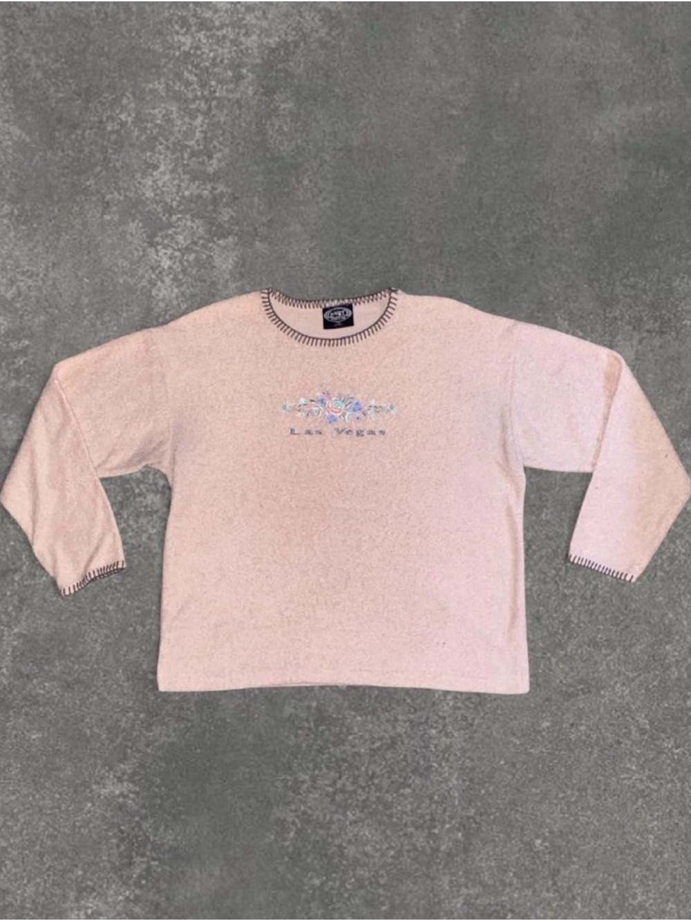 Vintage Exist Sports Line Pink Sweatshirt with Contrast Stitching